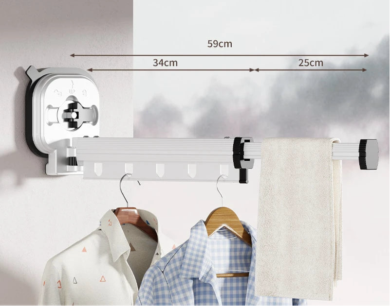 Wall mounted clothes hanger rack