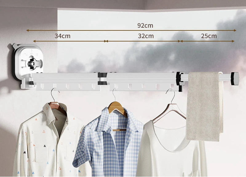 Wall mounted clothes hanger rack