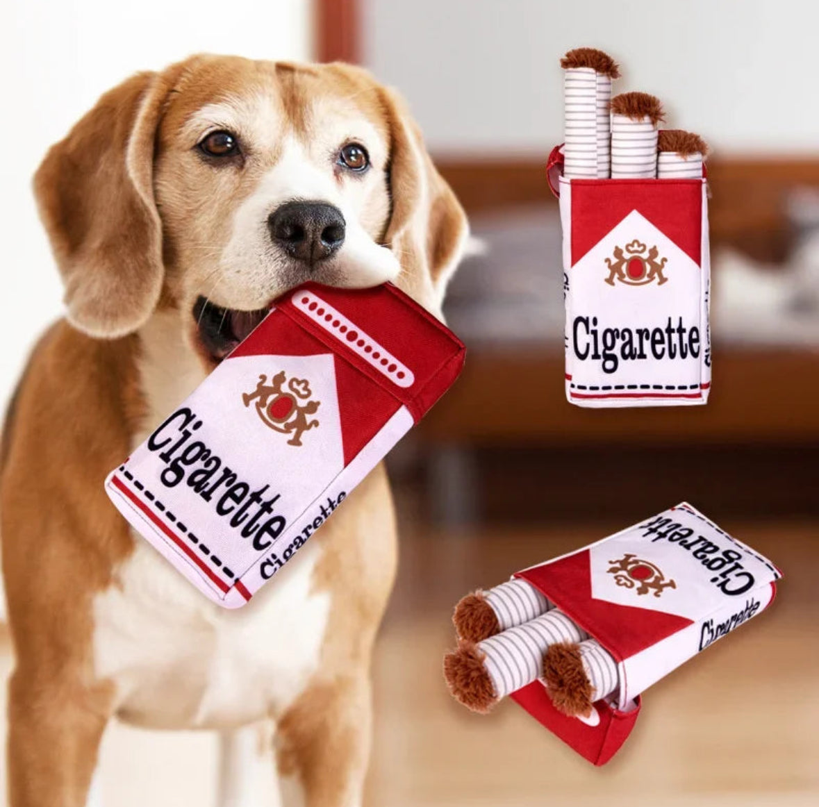 Cigarette Squeaking Dog Toy