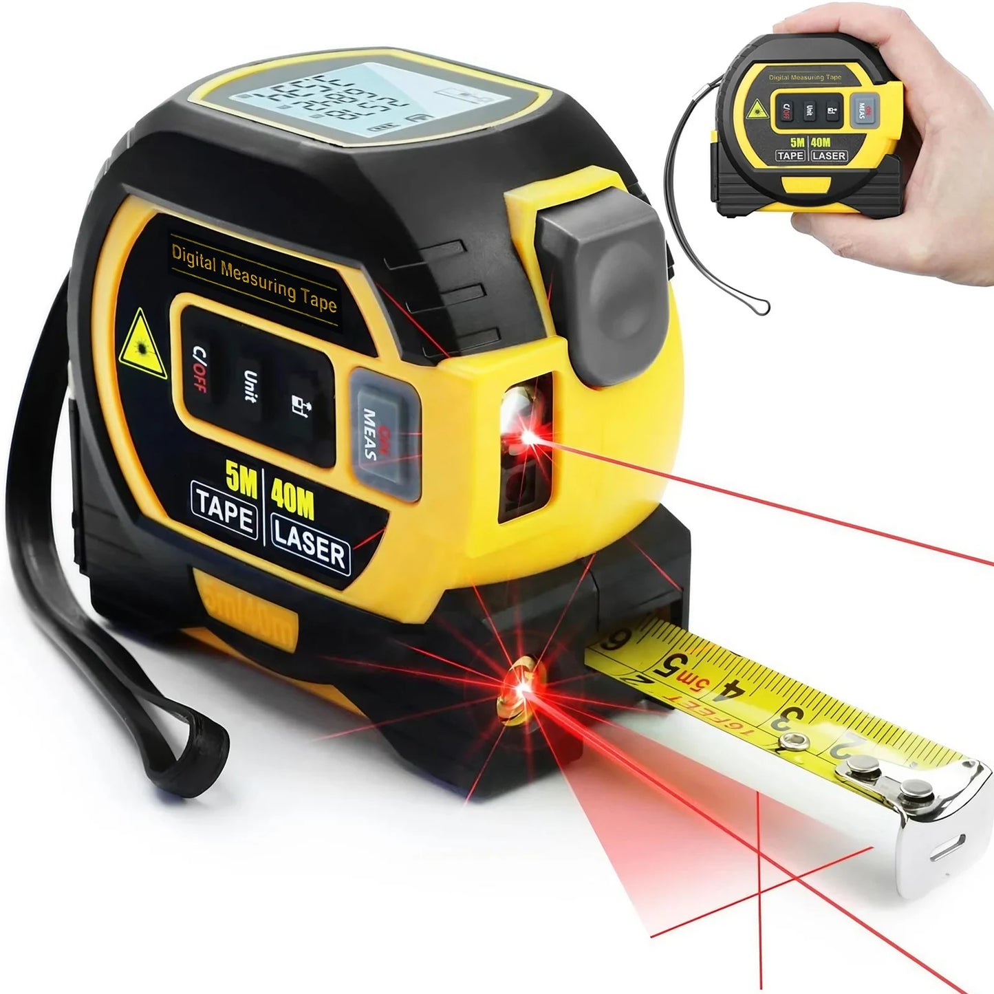 3-in-1 Laser Tape Measure 40/60M