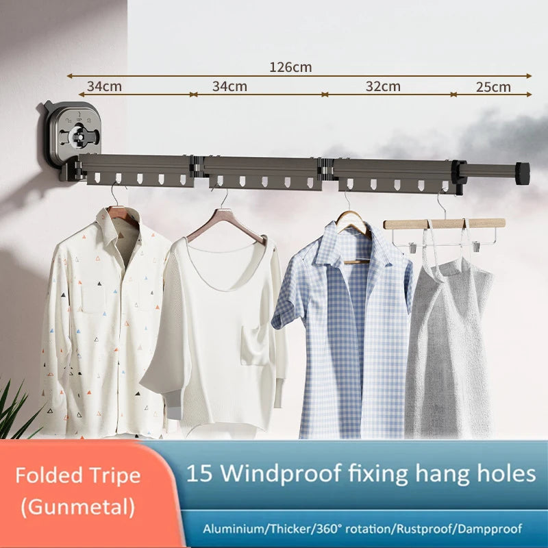 Wall mounted clothes hanger rack