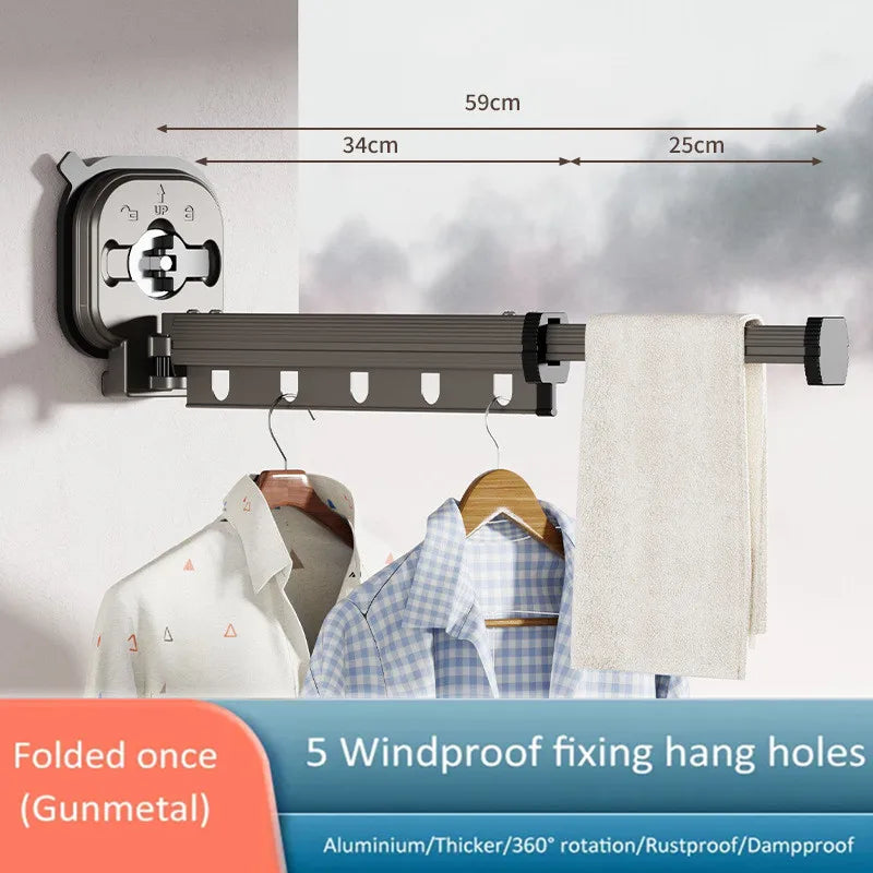 Wall mounted clothes hanger rack