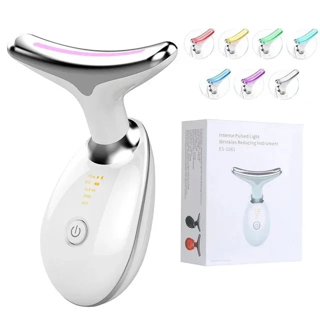 7 Colors EMS RED LIGHT THERAPY FACE NECK LIFT WRINKLE REMOVER TIGHTEN MASSAGER