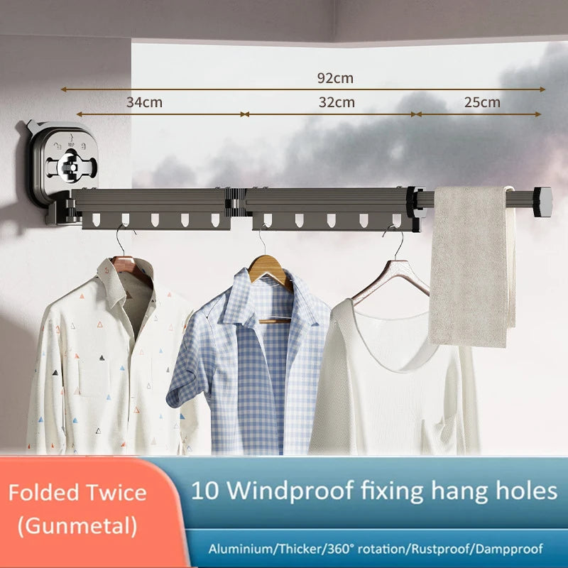Wall mounted clothes hanger rack