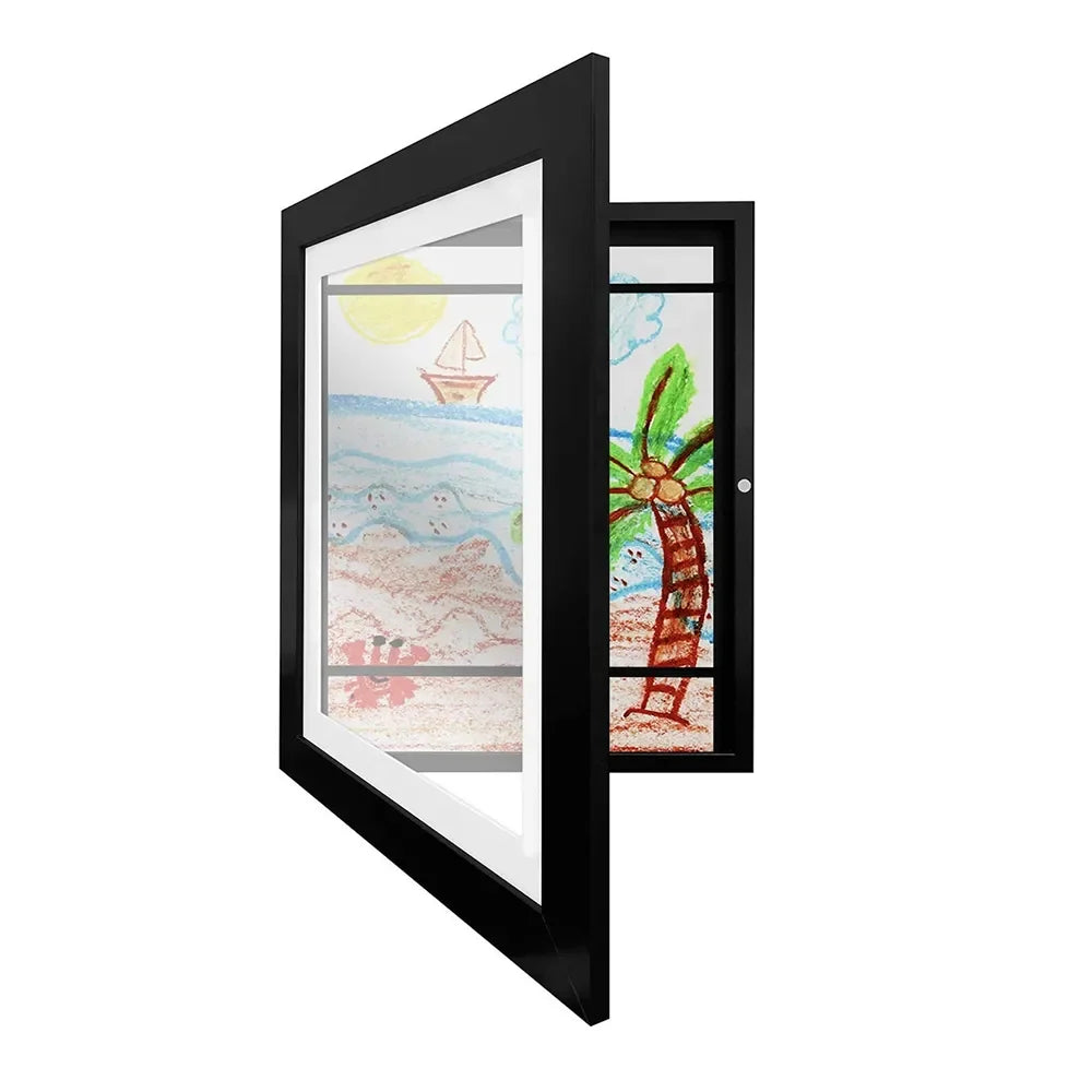 Magnetic Wooden Kids Easy Open Art Frame 🖼️