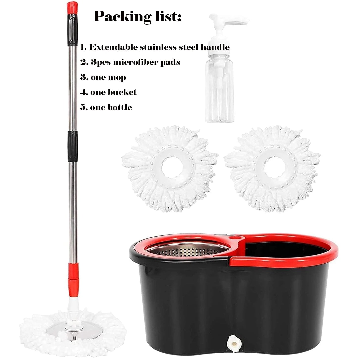 360° Microfiber Spin Mop Bucket Sets with