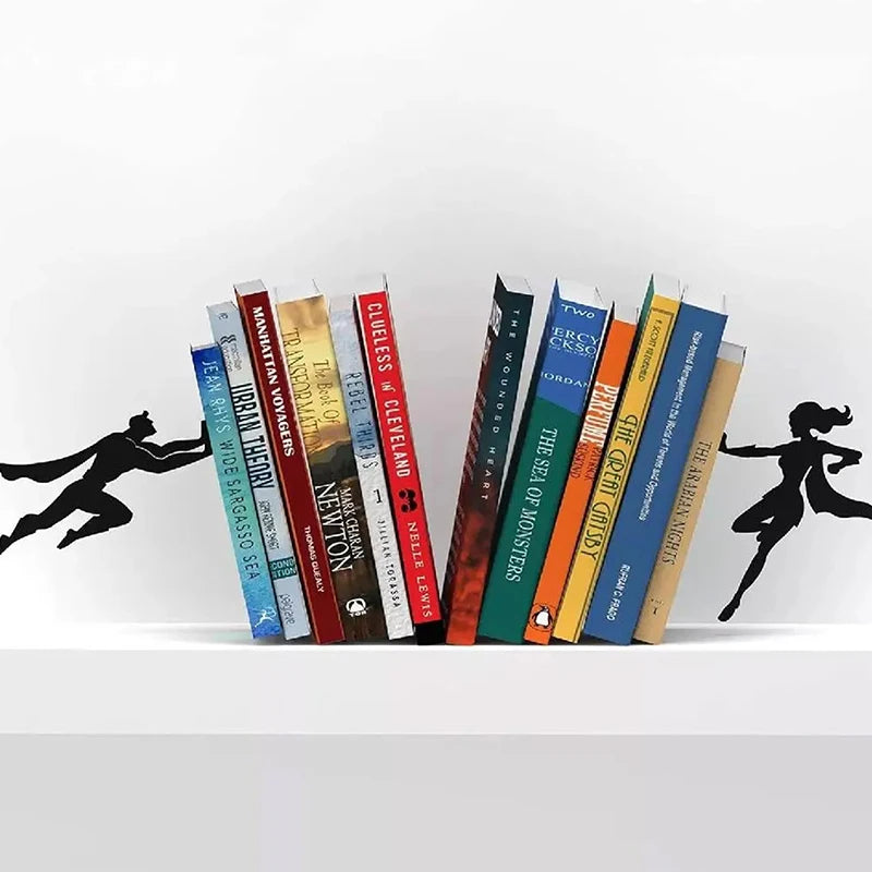 Superhero Bookend Figurines – Stylish Metal Support for Your Bookshelf