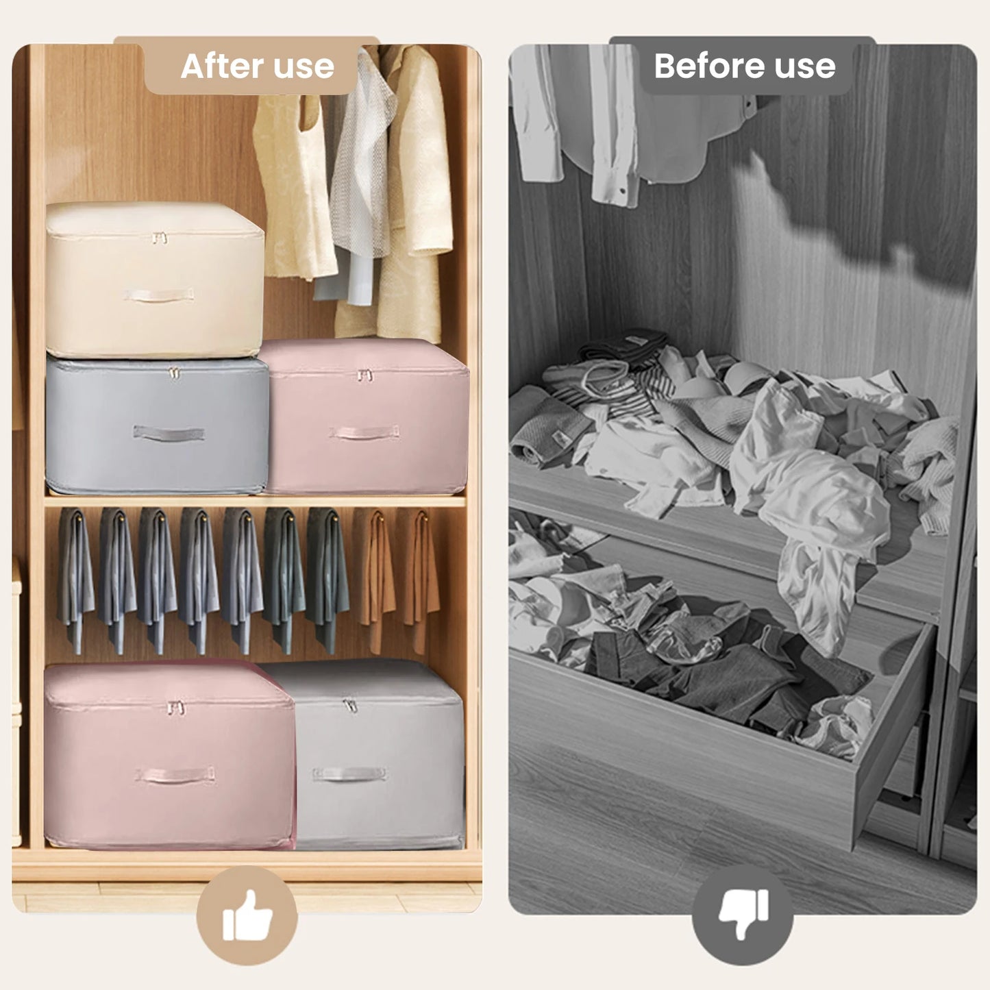 Ultra Space Saving Self Compression Organizer