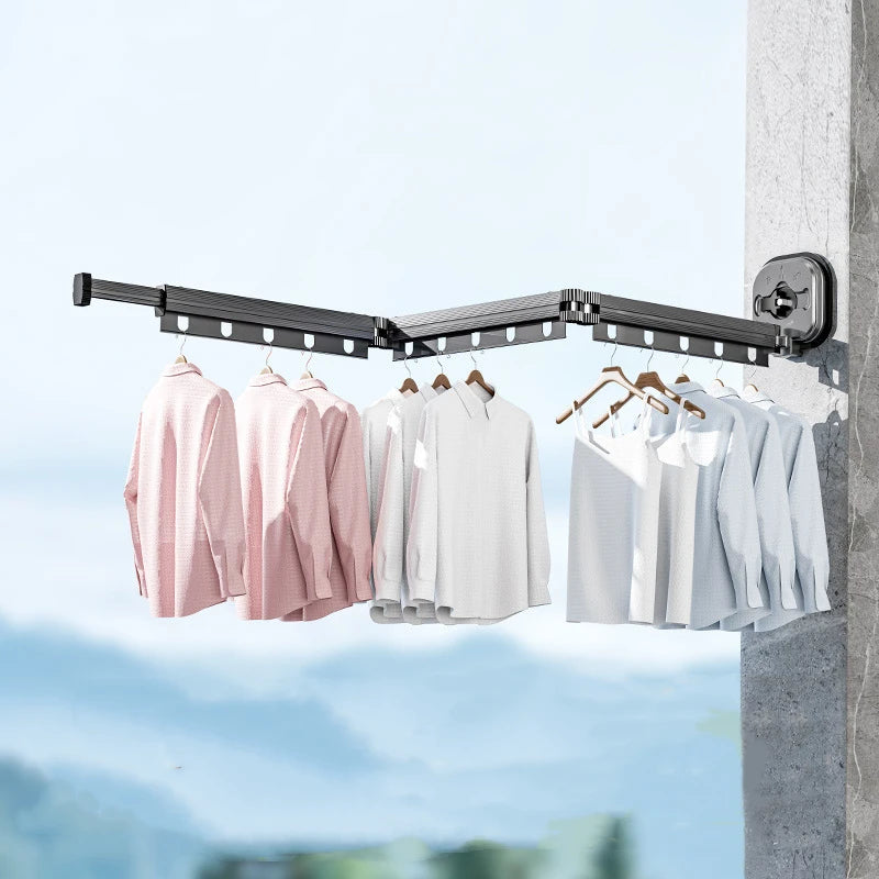 Wall mounted clothes hanger rack