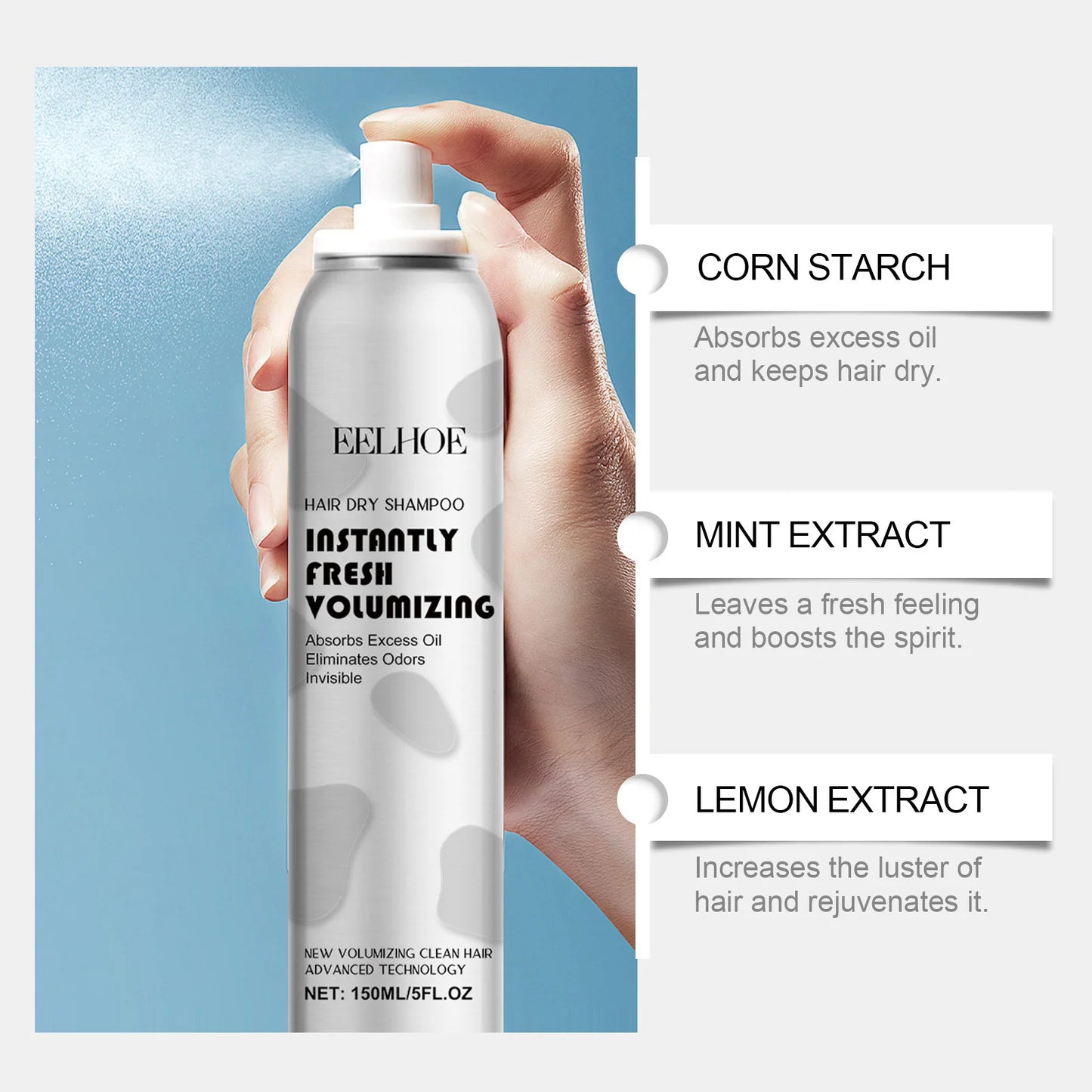 Dry Hair Shampoo Spray Instantly Fresh Volumizing Hair Dry Shampoo