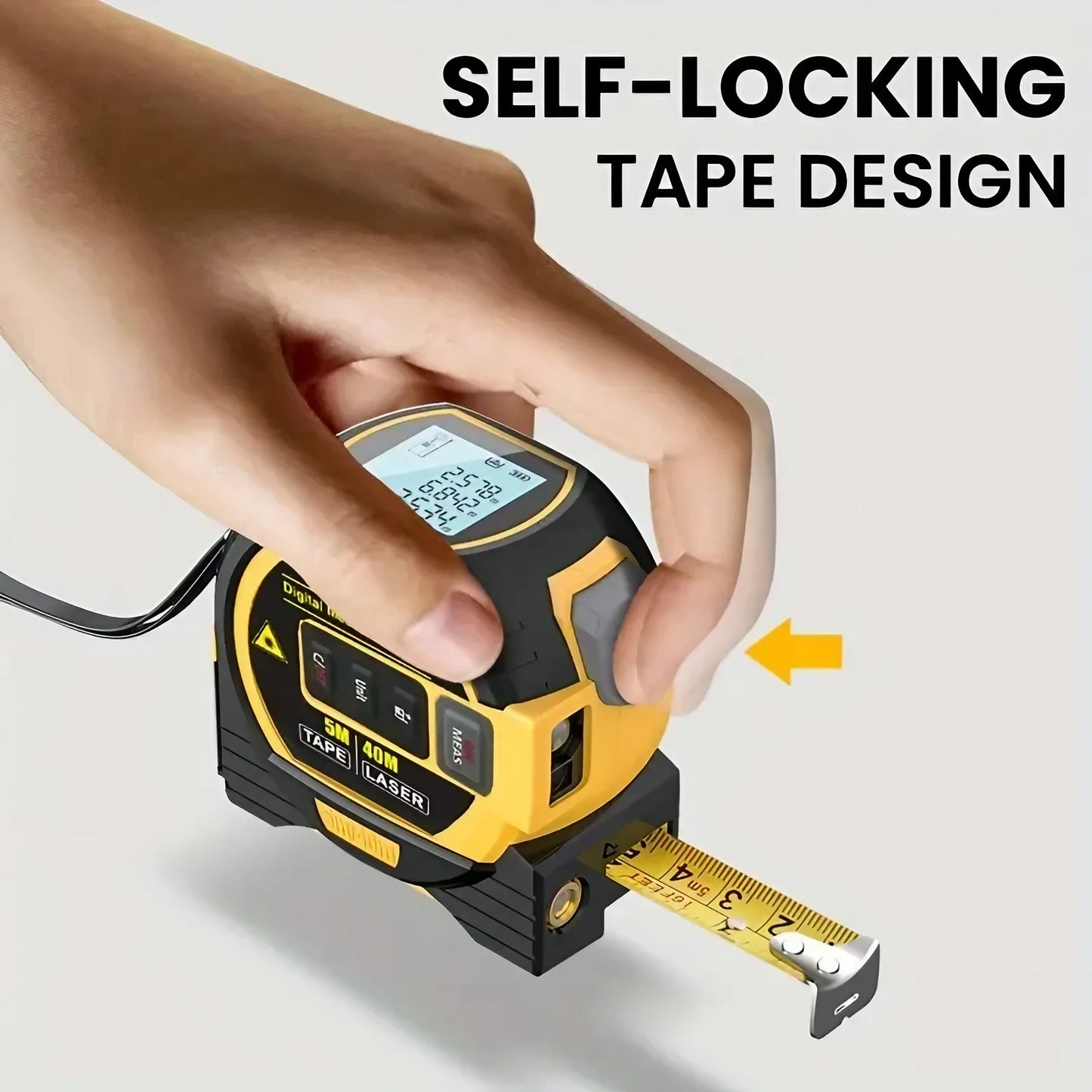 3-in-1 Laser Tape Measure 40/60M