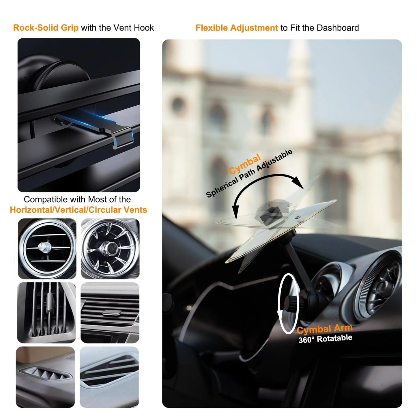 Universal Mini Drums Colliding With Cymbals Vent Decoration For Car