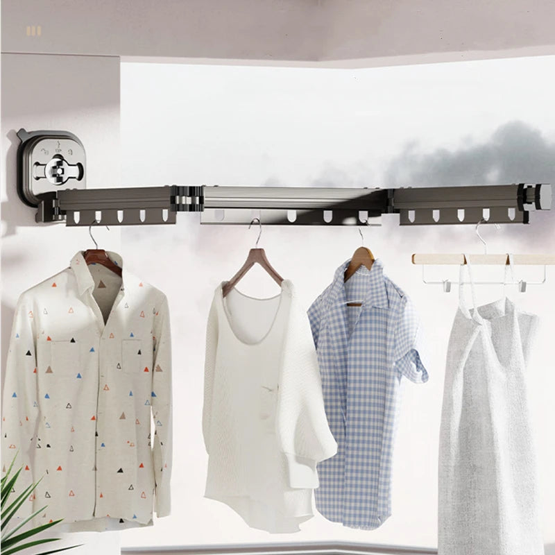 Wall mounted clothes hanger rack