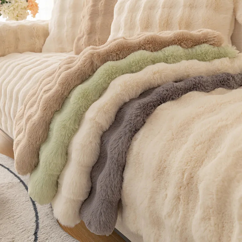 Plush Sofa Cover Non-slip Sofa Mat