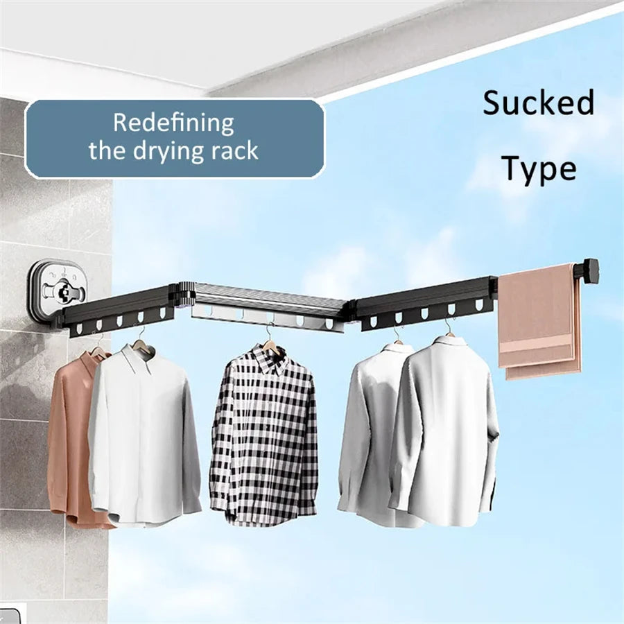Wall mounted clothes hanger rack