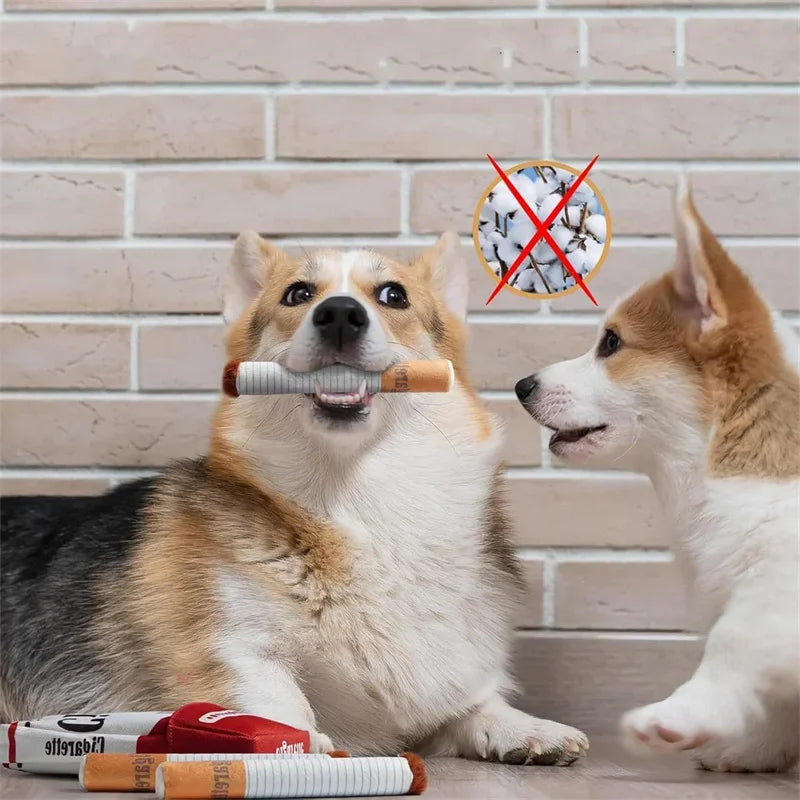Cigarette Squeaking Dog Toy