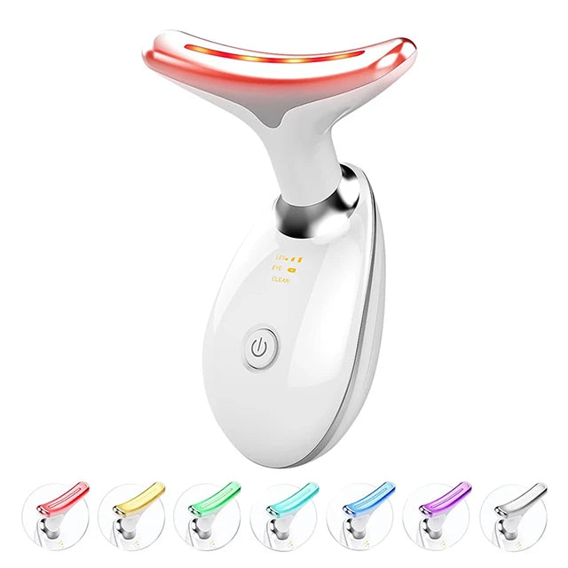 7 Colors EMS RED LIGHT THERAPY FACE NECK LIFT WRINKLE REMOVER TIGHTEN MASSAGER