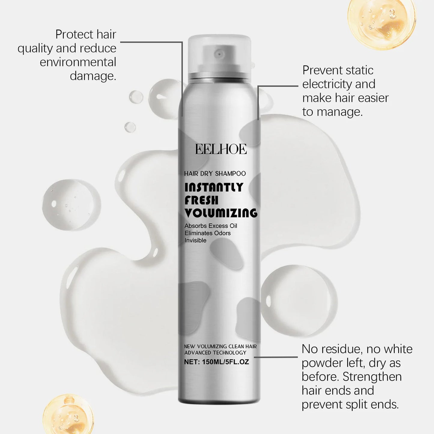Dry Hair Shampoo Spray Instantly Fresh Volumizing Hair Dry Shampoo