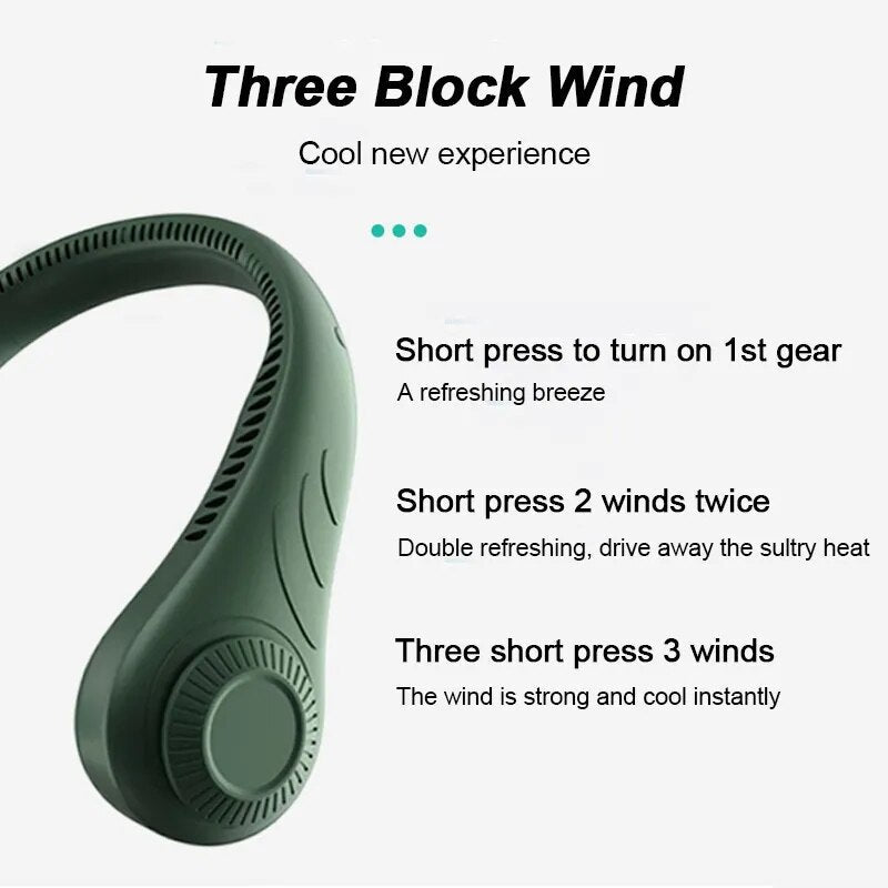 Portable Neck Fan | 360° Cooling
