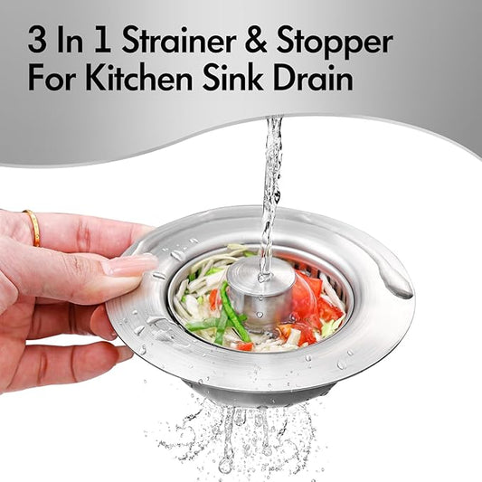 3-in-1 Kitchen Sink Drain Strainer