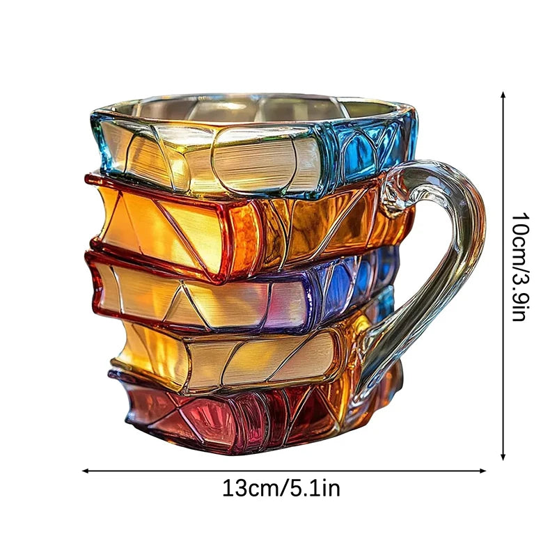 3D Painted Books Coffee Mug Unique & Colorful