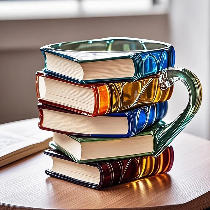 3D Painted Books Coffee Mug Unique & Colorful