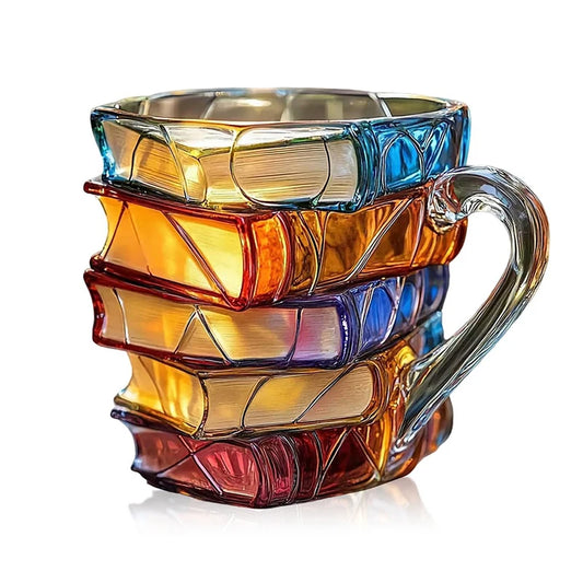 3D Painted Books Coffee Mug Unique & Colorful