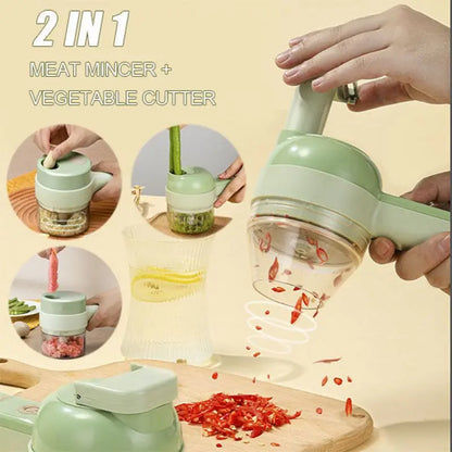 4 In 1 Handheld Electric Vegetable Cutter!