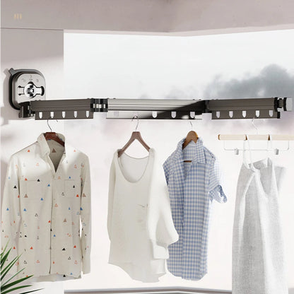 Wall mounted clothes hanger rack