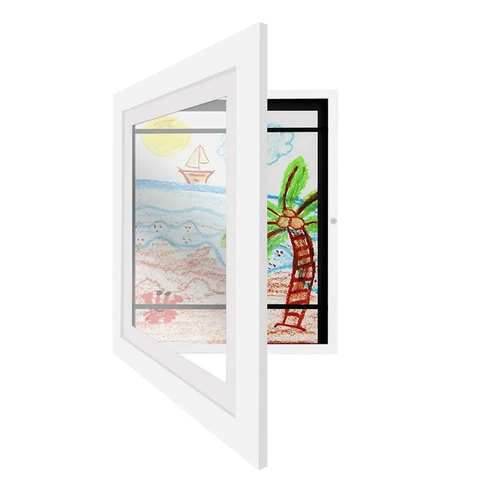 Magnetic Wooden Kids Easy Open Art Frame 🖼️